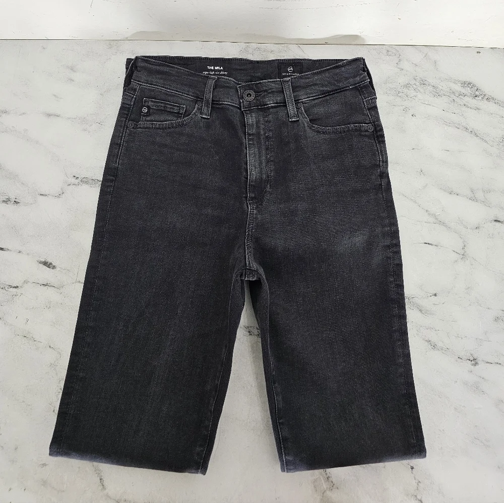 Ag Adriano Goldschmied The Mila Super High Rise Skinny‎ Ankle Black Jeans 28 NWT